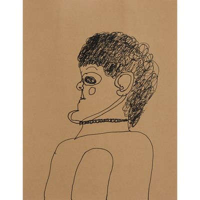 une image représentant le dessin d'une femme portant un collier autour du cou