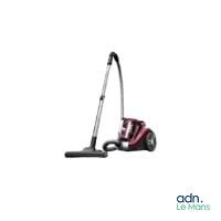 an image of a red vacuum cleaner with a black handle on a white background