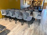 a lot of chairs that are lined up in the room