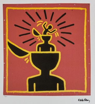 une image représentant un tableau où l'on voit une personne avec un couteau planté dans la tête