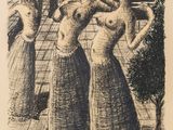 une image représentant trois femmes debout dans une cour