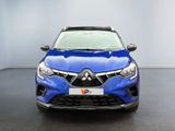 vue de face d'une voiture bleue dans un showroom