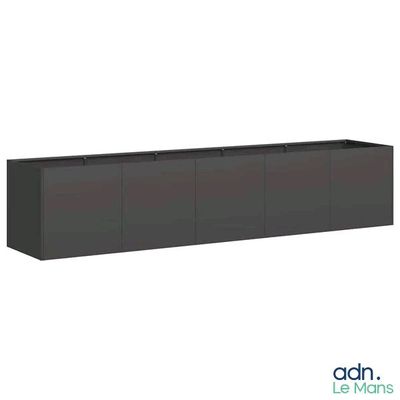 a close up of a black cabinet on a white background