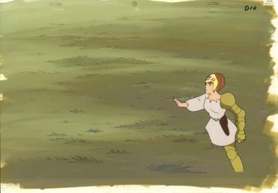 dessin humoristique représentant une femme lançant un frisbee dans un champ