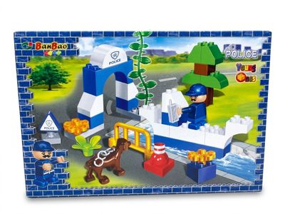 Bateau de police Lego Duplo City avec un policier et un cheval