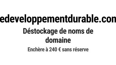 Nom de domaine ledeveloppementdurable.
