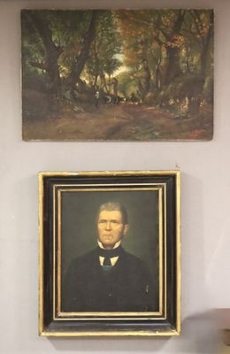 un tableau représentant un homme en costume noir et un tableau représentant un homme en smoking