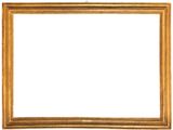 a gold picture frame on a white background