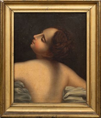 École du XIXe siècle. Nu féminin de dos Huile sur toile H. - Photo 1