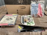 a box full of items sitting on top of a table
