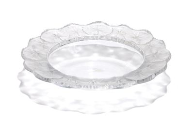 LALIQUE FRANCE Coupe en verre moulé pressé à décor de frise …