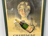 framed vintage champagne advertisement for champagne mott and chandon