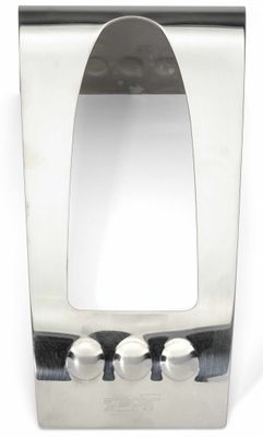 porte-rouleau en acier inoxydable avec miroir sur fond blanc