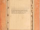a painting of a wooden frame with a piece of paper in it