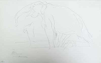 un dessin représentant un homme et une femme assis l'un à côté de l'autre