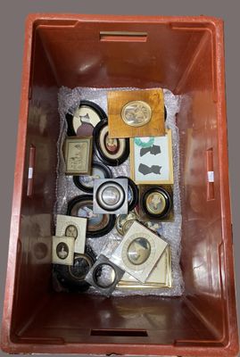 a box with a bunch of items inside of it
