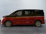 an image of a red minivan parked in a room