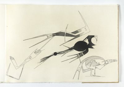 dessin représentant un homme volant dans les airs avec un cerf-volant
