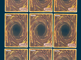 six squares of gold and black marble tiles on a blue background