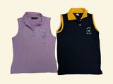 two polo shirts that are next to each other on a white background