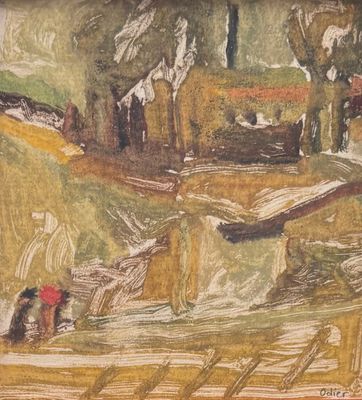 une peinture représentant un homme sur un bateau dans l'eau