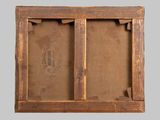 an old wooden frame with a picture on it