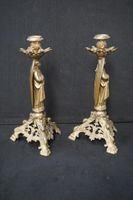 2 chandeliers religieux en bronze et laiton – soutenus par d… (photo 2)