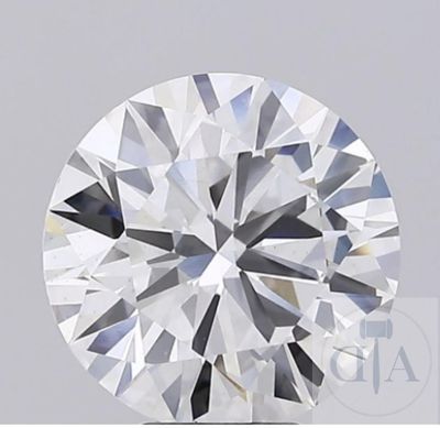 un diamant rond taille brillant présentant un léger décalage au centre