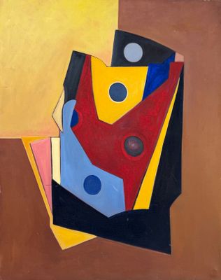 une image représentant un tableau d'une femme en robe rouge