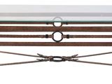 an image of a glass top coffee table with a metal frame and glass top