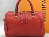 authentic louis vuitton red leather handbag