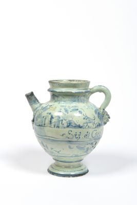 CHEVRETTE EN FAIENCE A décor de paysages en camaieu de bleu … - Photo 1