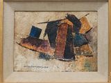 an image of a picture of a painting of a boat in a frame