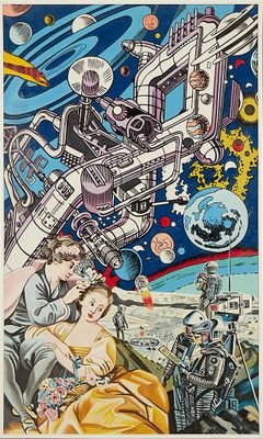Gudmundur Erró (né en 1932) Circular Lunar City (Serie Spati…