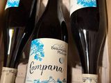 trois bouteilles de vin dans un carton sur une table