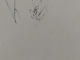 dessin au crayon représentant une femme tenant la main d'un cheval