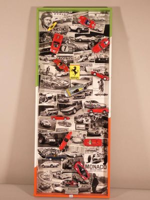 a picture of a picture of a display of race cars