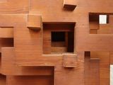 a close up of a piece of wood with a hole in it