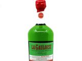 a close up of a bottle of liquor on a white background
