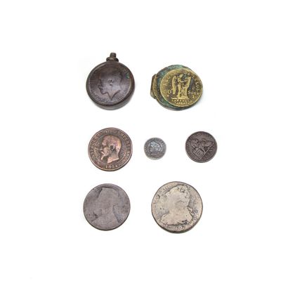 FRANCE, GRANDE BRETAGNE et BELGIQUE Lot de pièces comprenant…