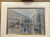 a picture of a painting of a city street