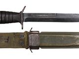 two different types of knives on a white background