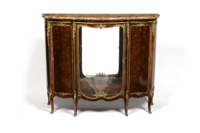 François LINKE (1855-1946) Meuble vitrine à hauteur d'appui - Photo 1