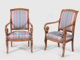 pair of early 20th century french walnut armchairs