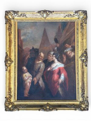 Ecole flamande vers 1800. Diogène cherchant un homme (?). Hu…