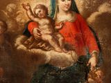 a painting of a woman holding a baby in her arms