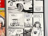 a comic book and a comic strip on a table
