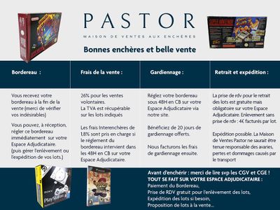 Le menu du jeu « Pastor » s'affiche en français