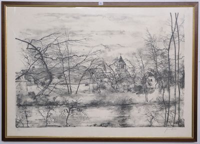 une image représentant un dessin de paysage dans un cadre