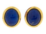 a pair of lapis and gold earrings